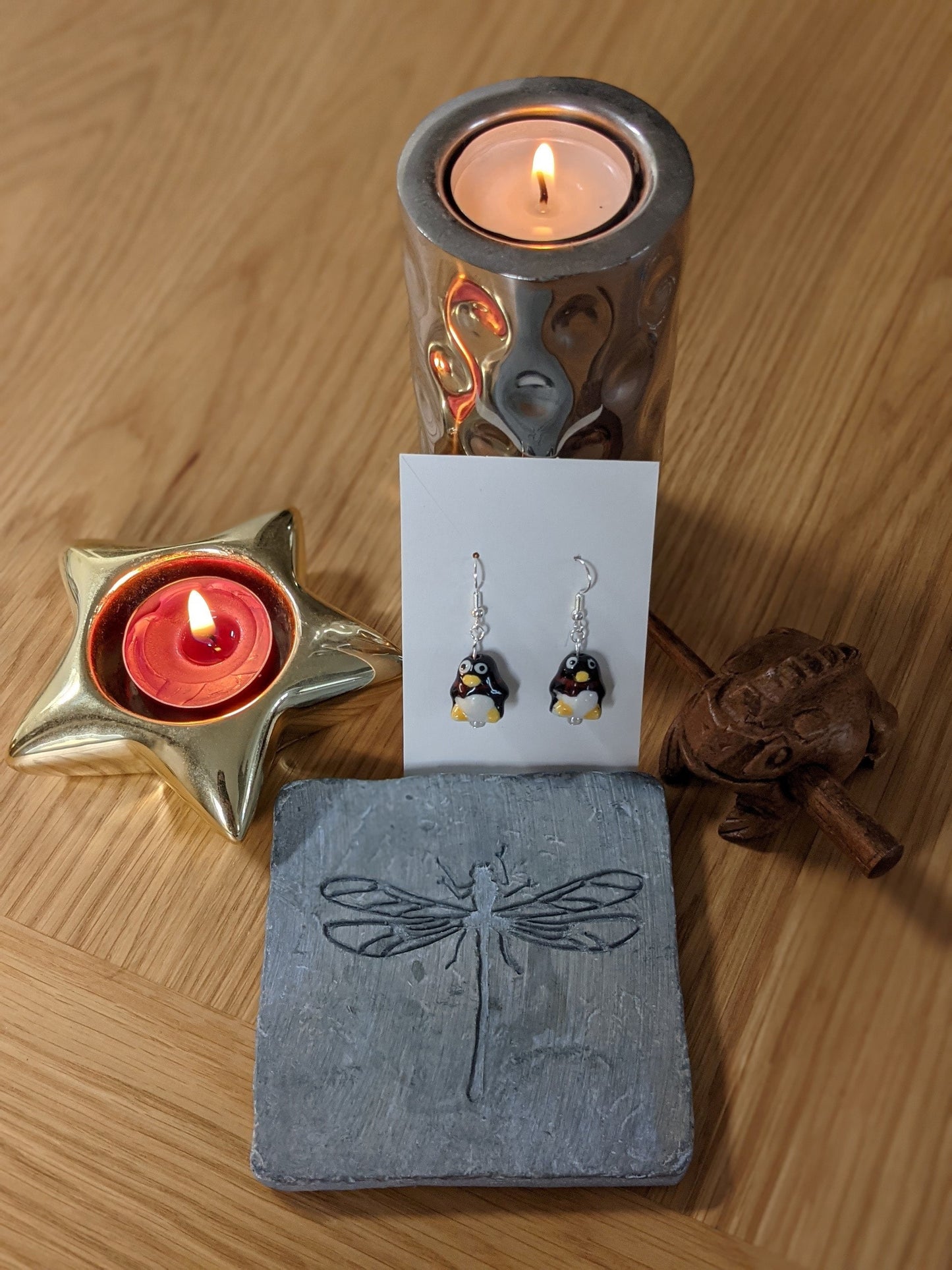 Penguin Earrings, Christmas jewellery, Winter Earrings, penguin jewellery, Earrings for a penguin lover gift, silver hooks, surgical steel