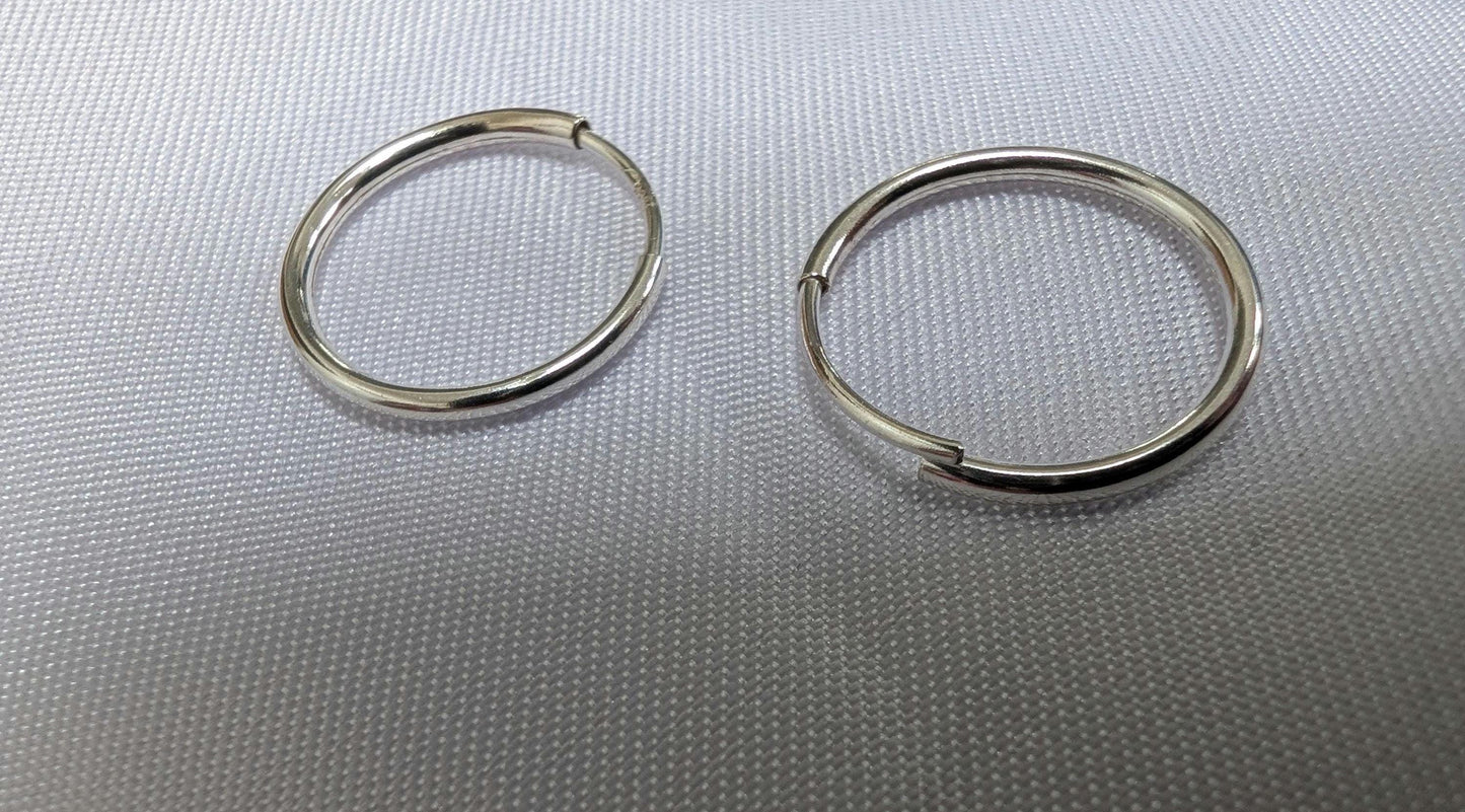 Cute sterling silver cherry on small hoops, cherry lover jewellery gift