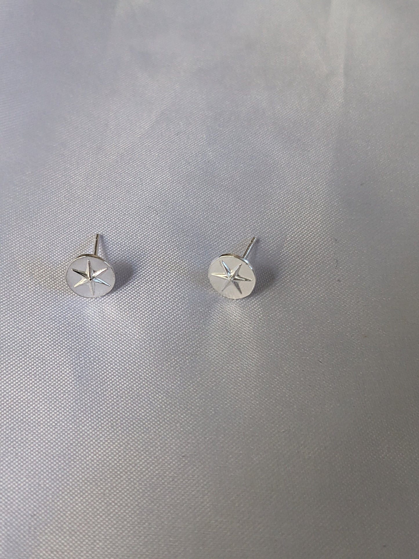 Sterling Silver Handmade Star Stud Earrings