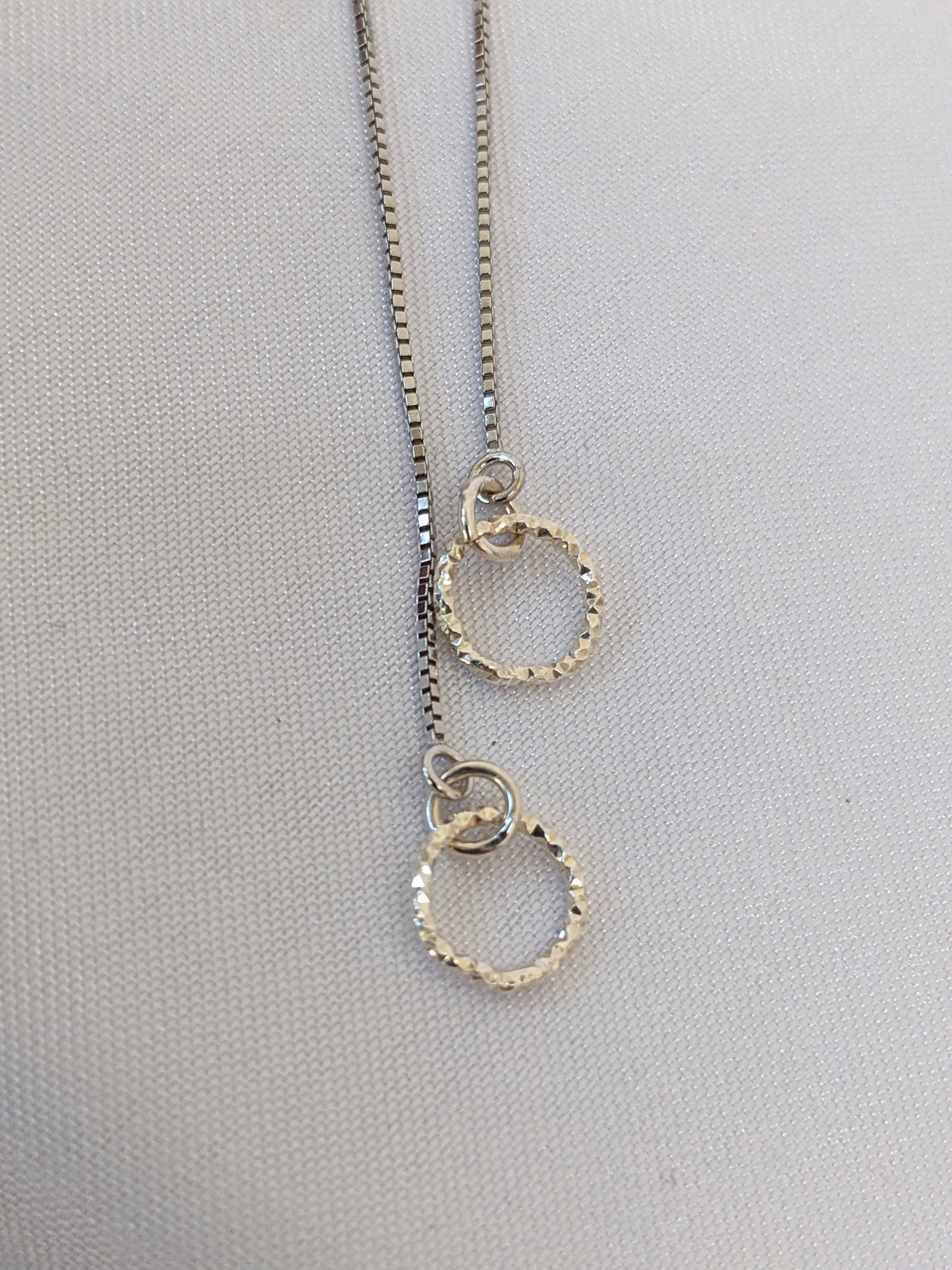 Sterling Silver Threader Earrings | Thread through Earrings with Sparkly Circle Charm