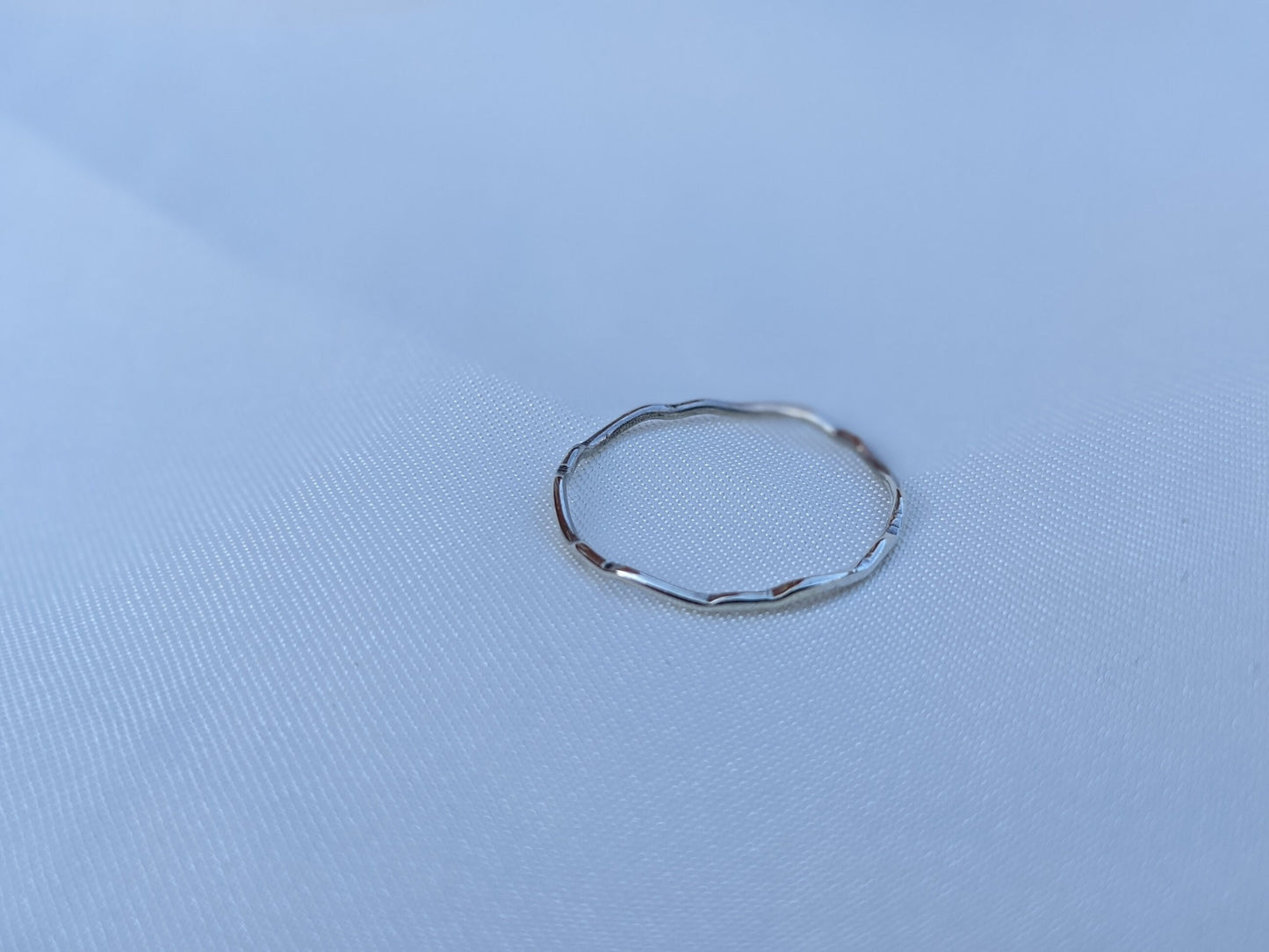 Sterling Silver Tiny Wave Ring | Minimalist Thin Ring