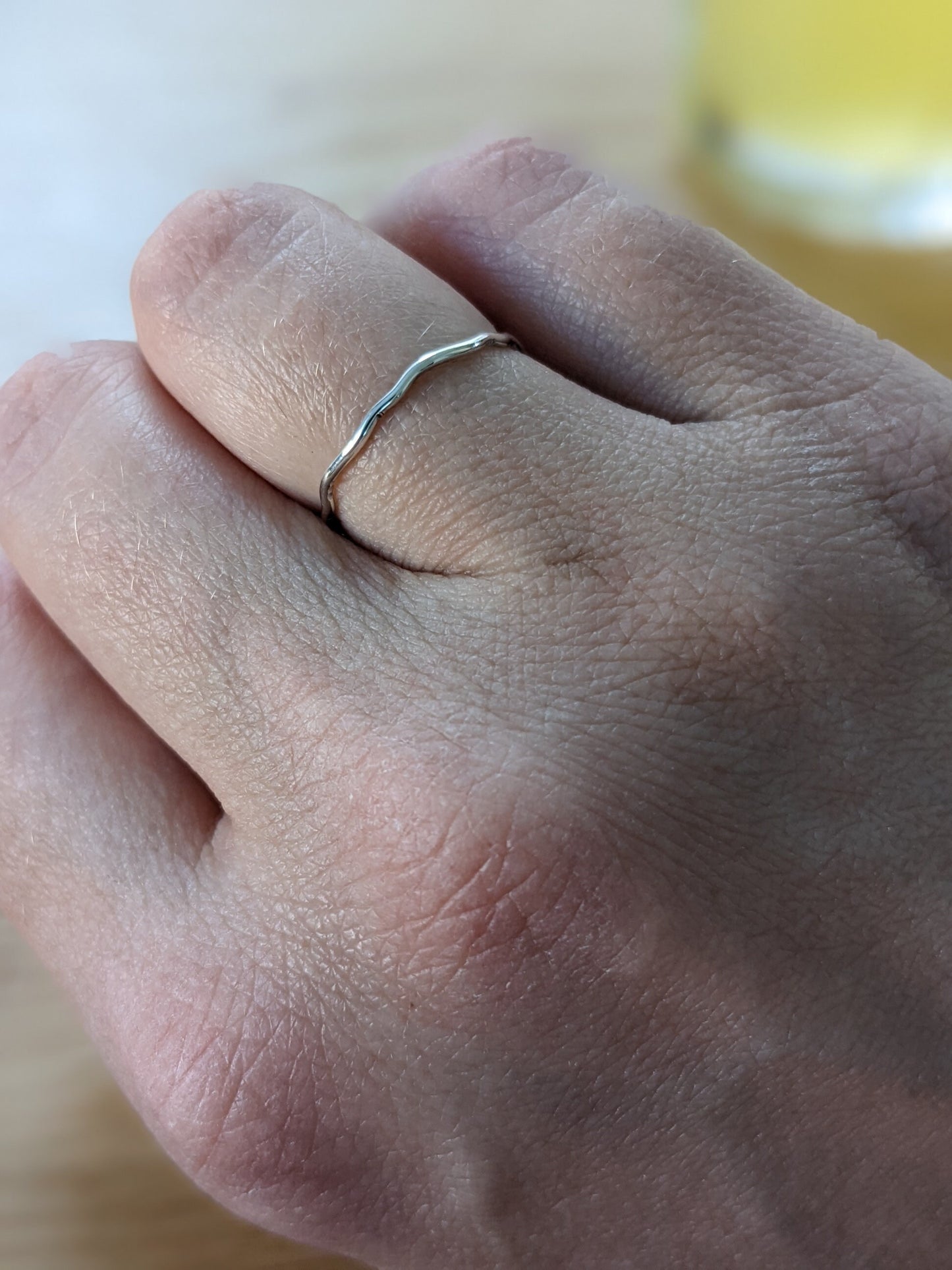 Sterling Silver Tiny Wave Ring | Minimalist Thin Ring