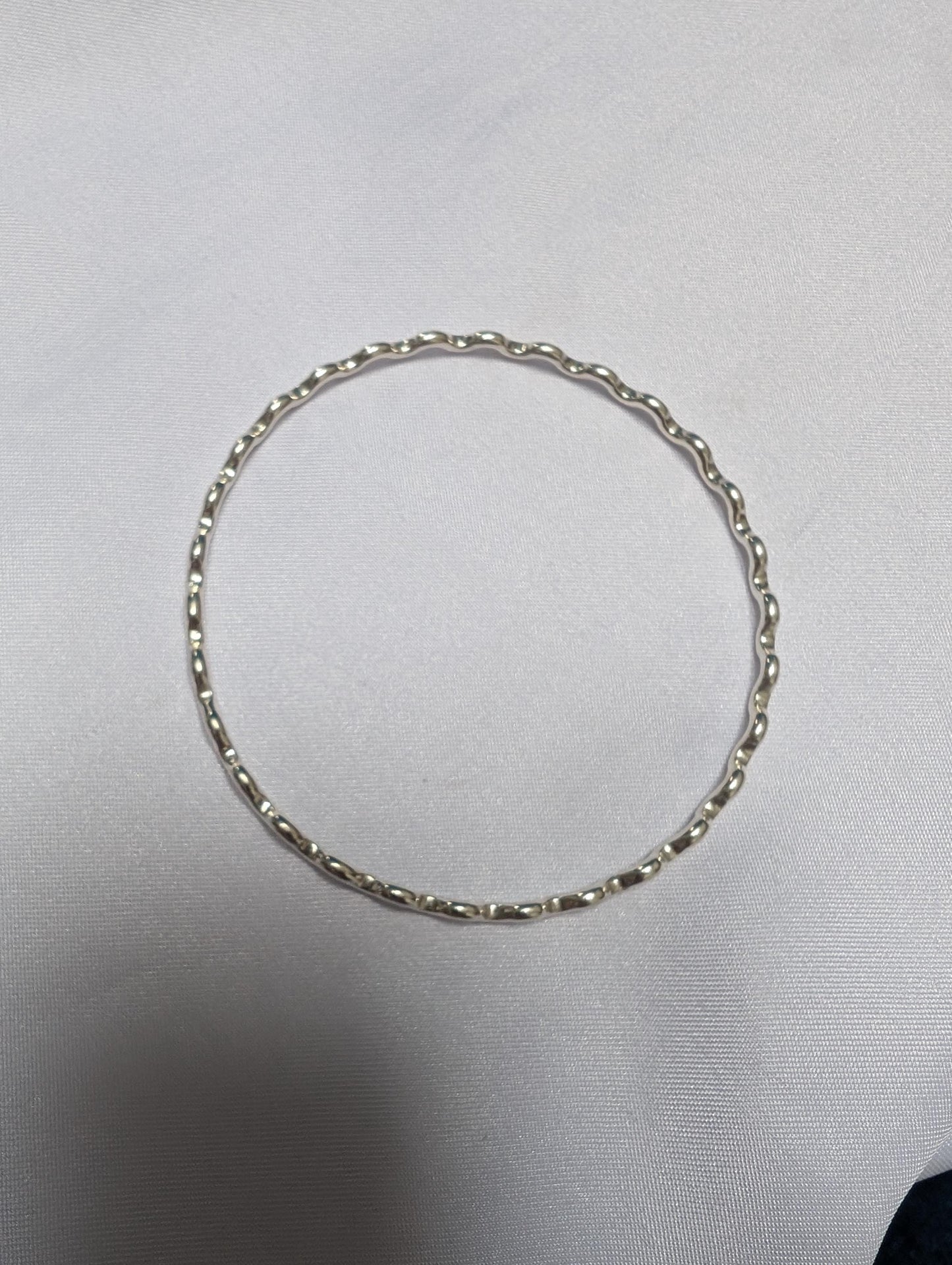 Sterling Silver Solid Wavy Bangle | wiggly stacking bangle