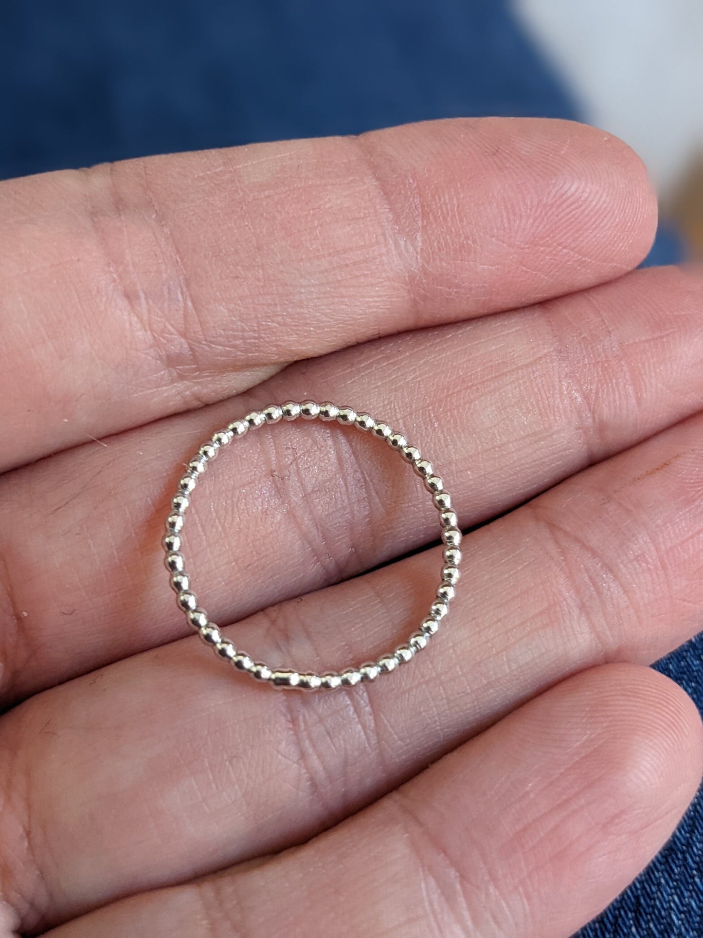 Sterling Silver Bead Effect Stacking Ring | Sterling Silver Bubble Ring