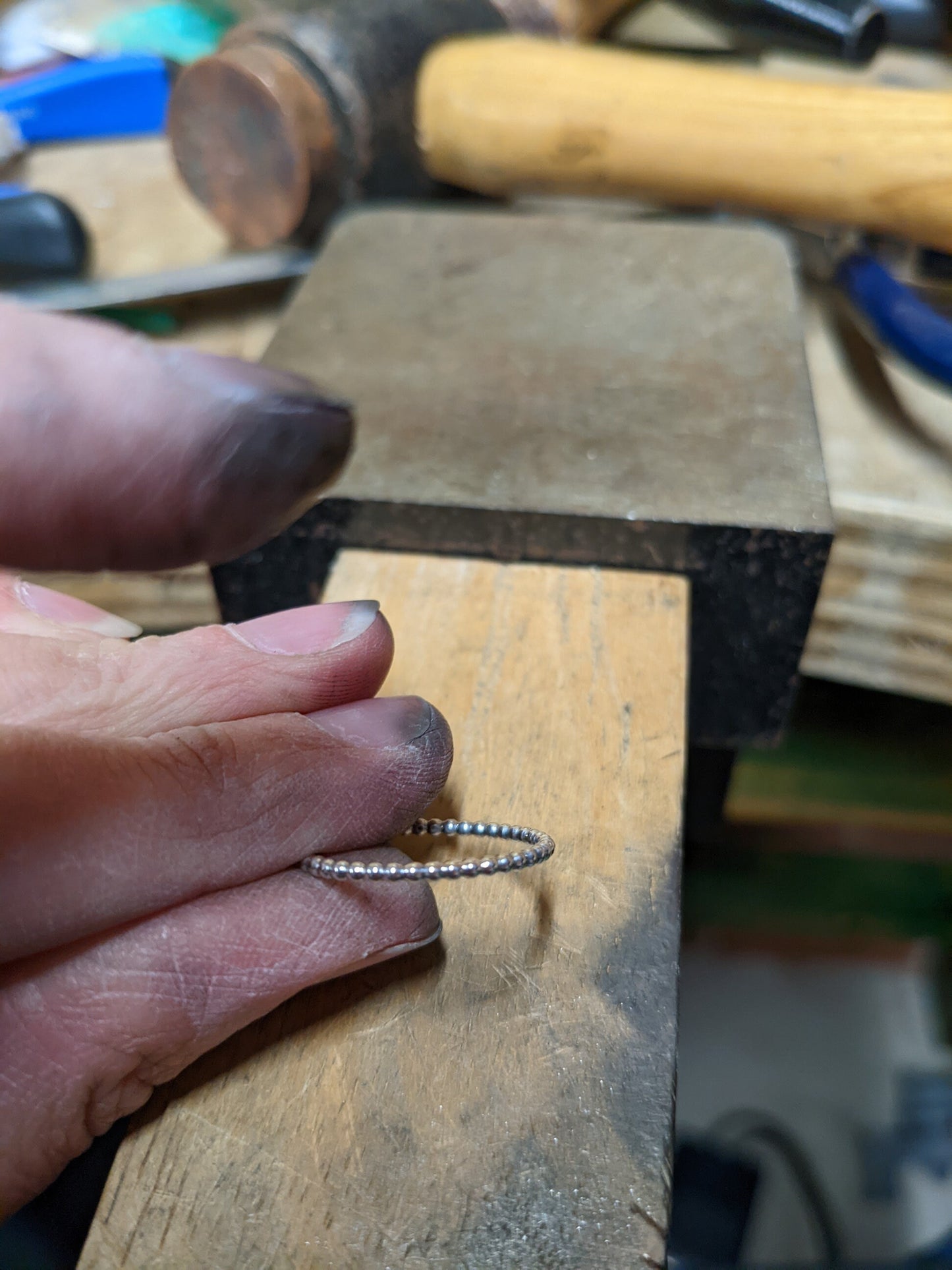 Sterling Silver Bead Effect Stacking Ring | Sterling Silver Bubble Ring