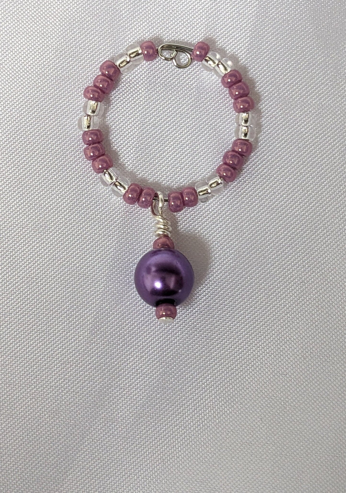 Coloured Wine Glass Charms - Wire Wrapped Pearlescent Glass Bead Wine Glass Charms