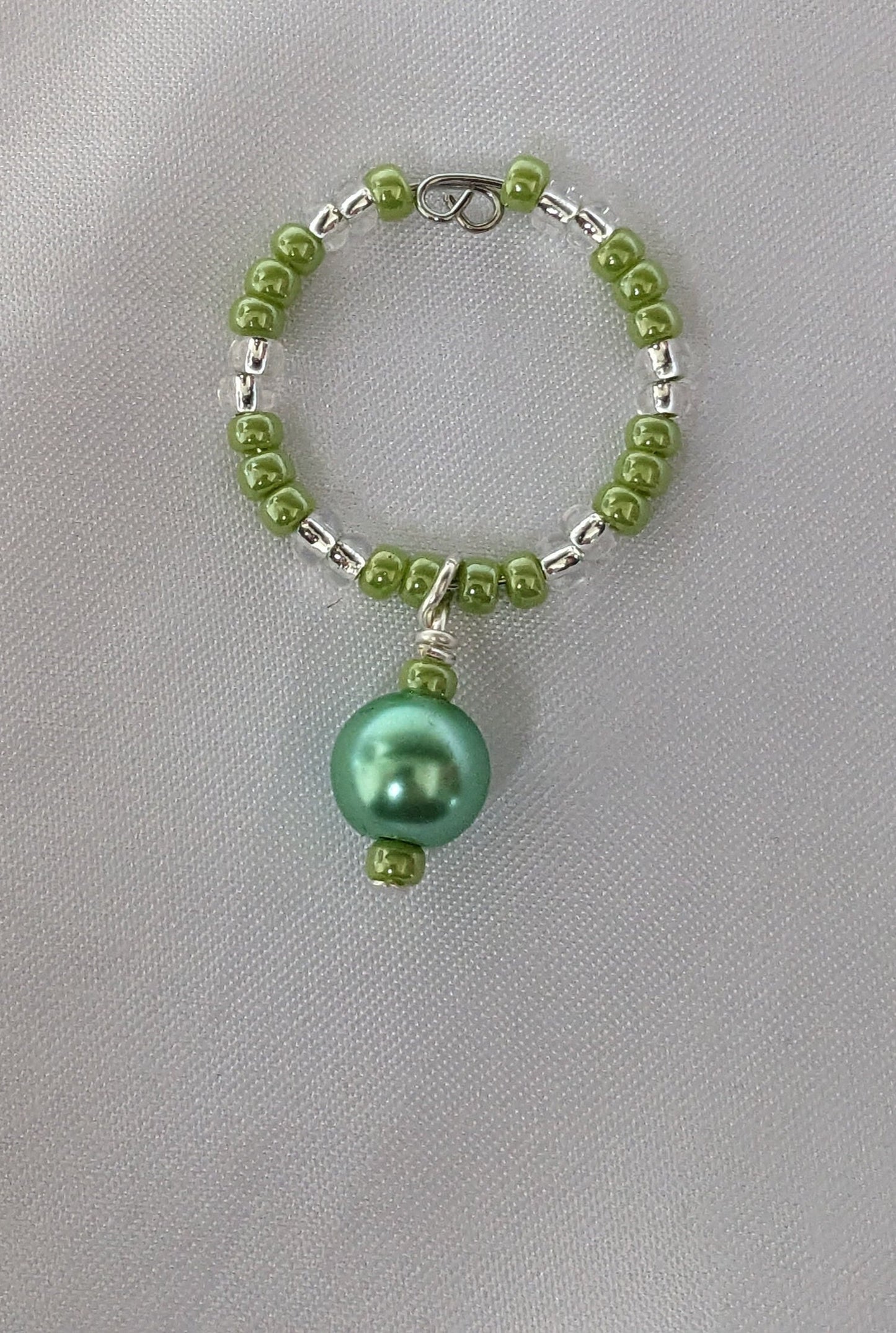 Coloured Wine Glass Charms - Wire Wrapped Pearlescent Glass Bead Wine Glass Charms