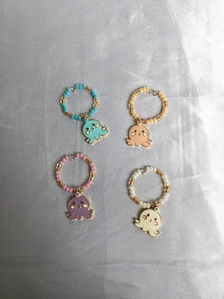 Octopus Wine Glass Charms - Four Fun Wine Glass Markers