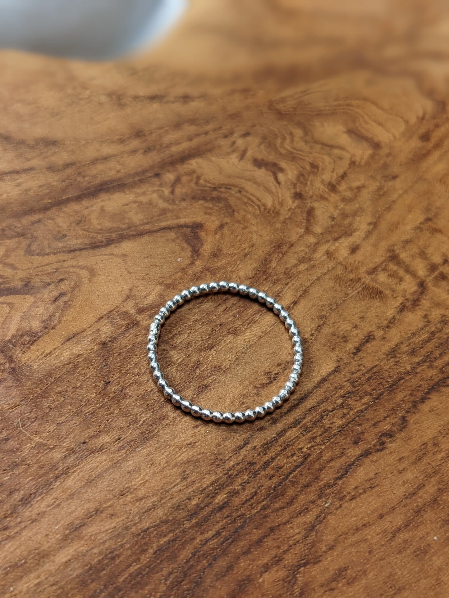 Sterling Silver Bead Effect Stacking Ring | Sterling Silver Bubble Ring