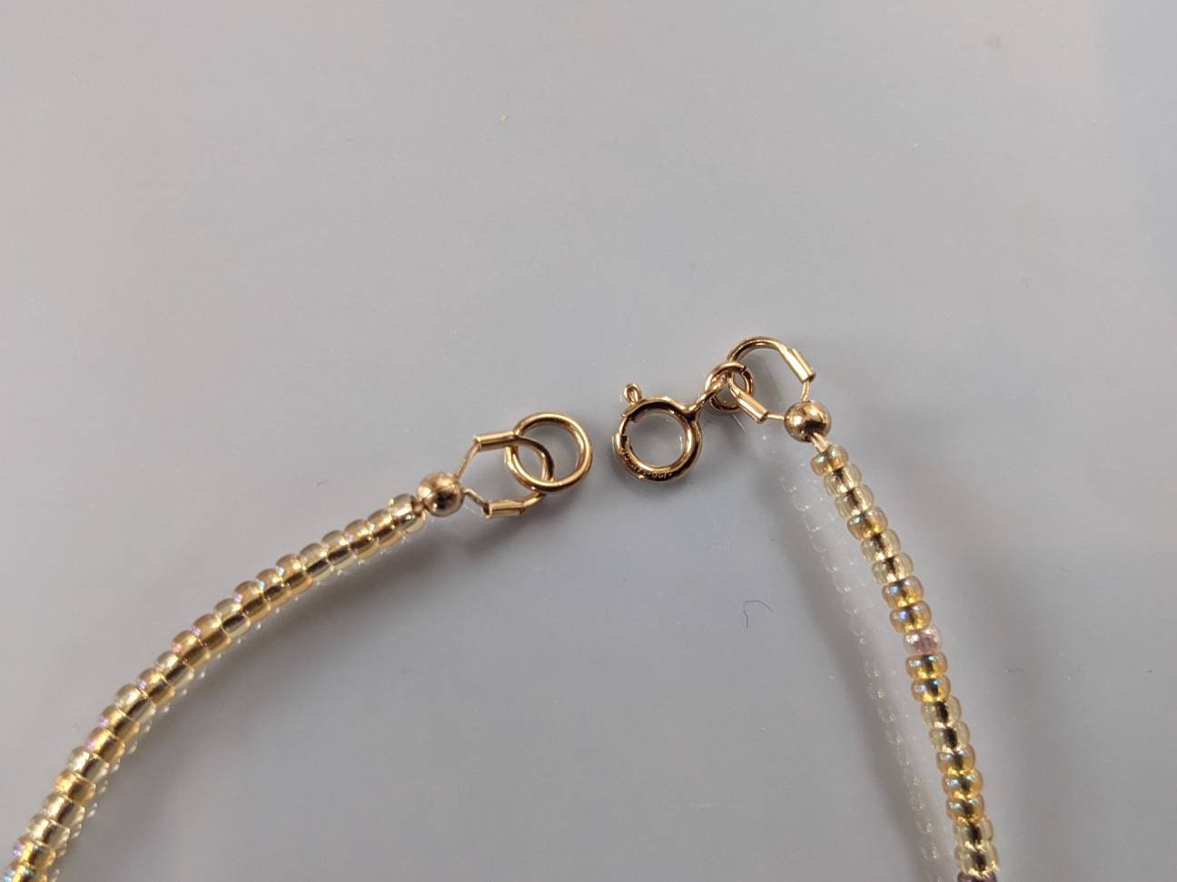Gold Colour Tiny Bead Necklace | Layering Dainty Bead Pretty Necklace