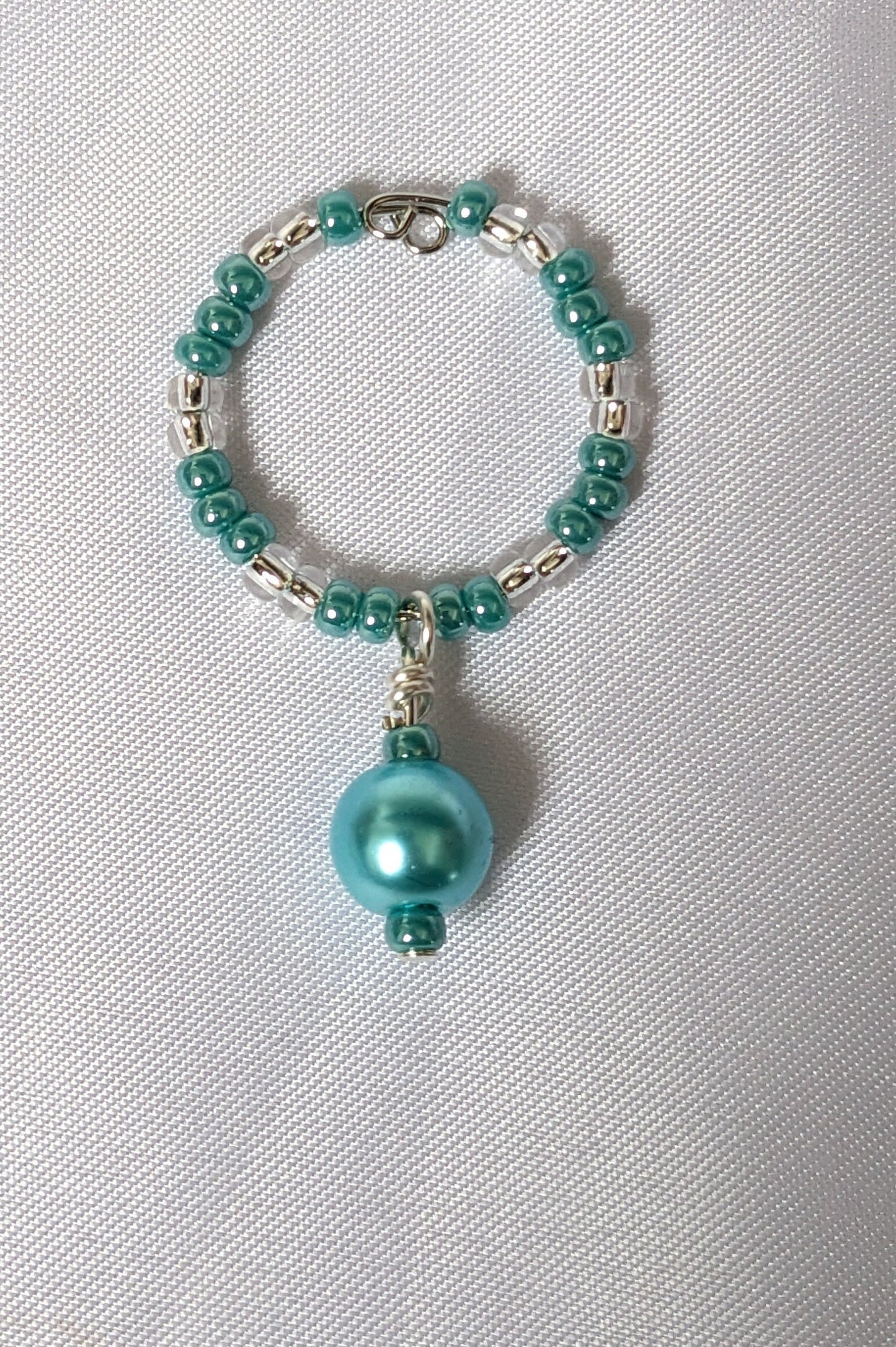 Coloured Wine Glass Charms - Wire Wrapped Pearlescent Glass Bead Wine Glass Charms