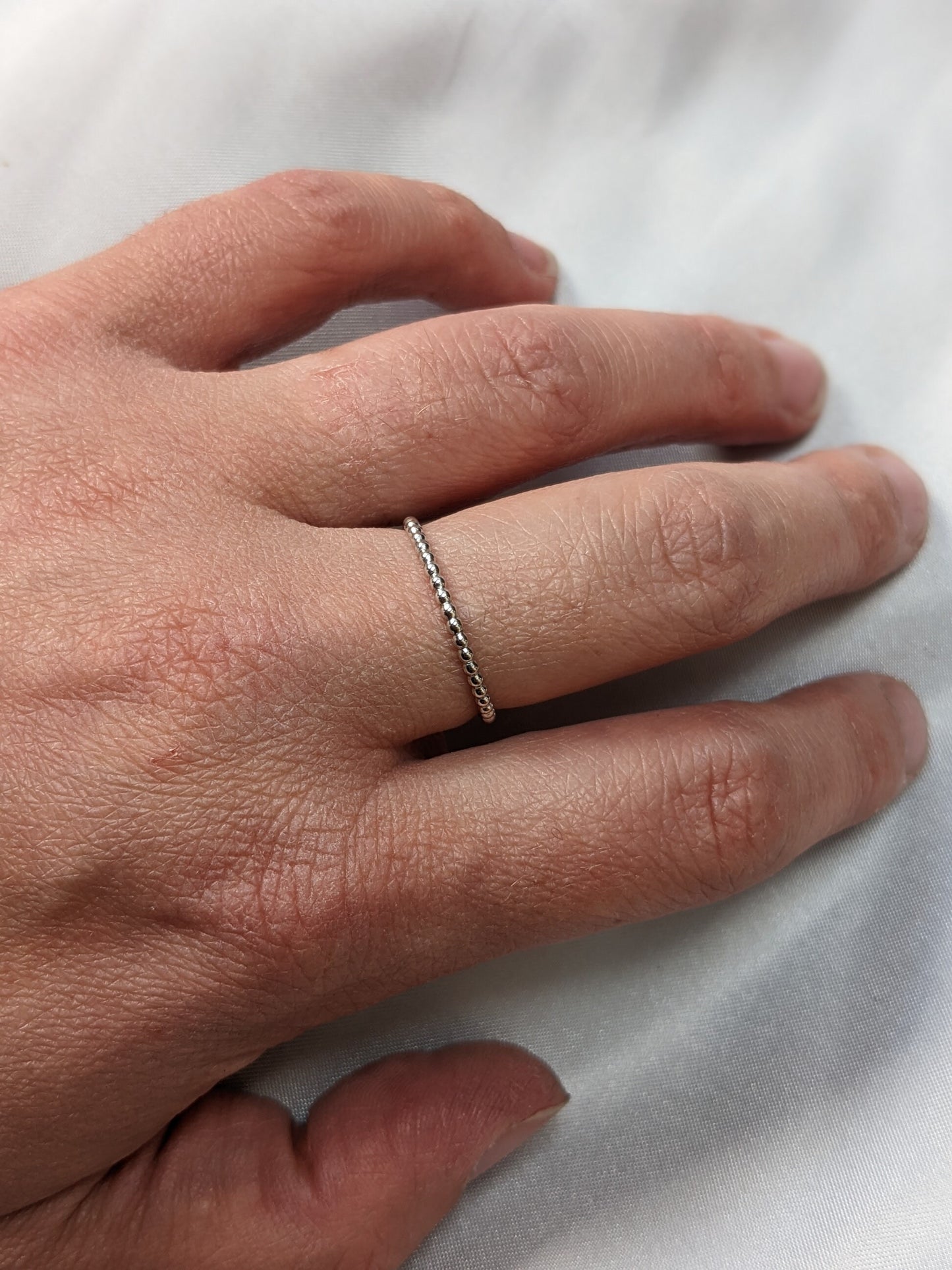 Sterling Silver Bead Effect Stacking Ring | Sterling Silver Bubble Ring