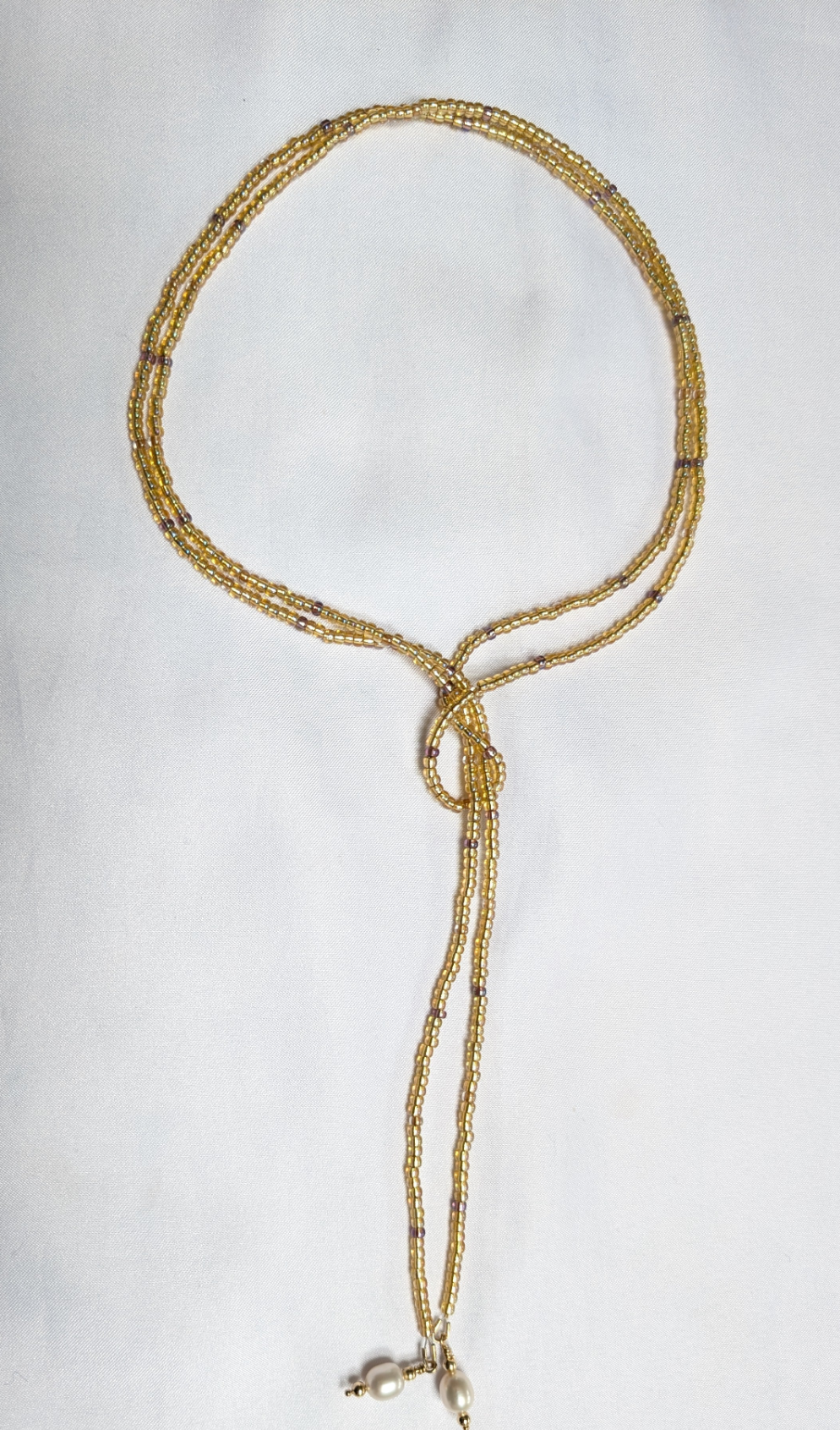 Handmade long beaded Lariat style necklace | Clasp free Y necklace