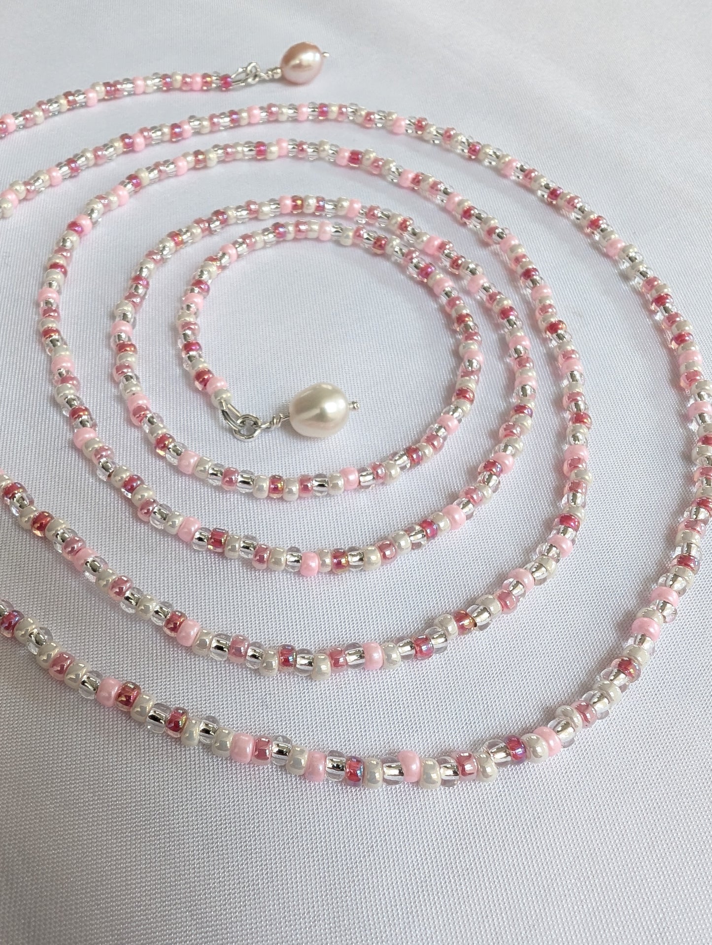 Handmade long beaded Lariat style necklace | Clasp free Y necklace