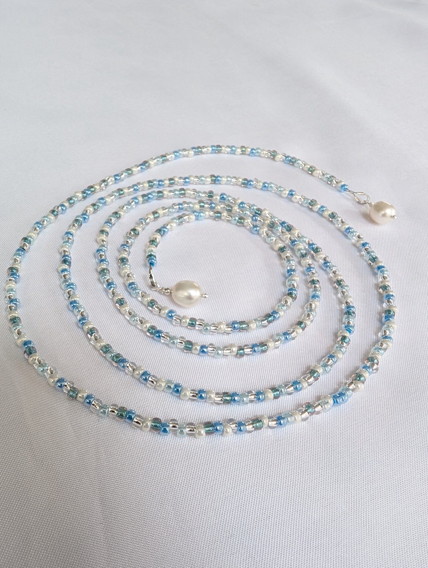 Handmade long beaded Lariat style necklace | Clasp free Y necklace