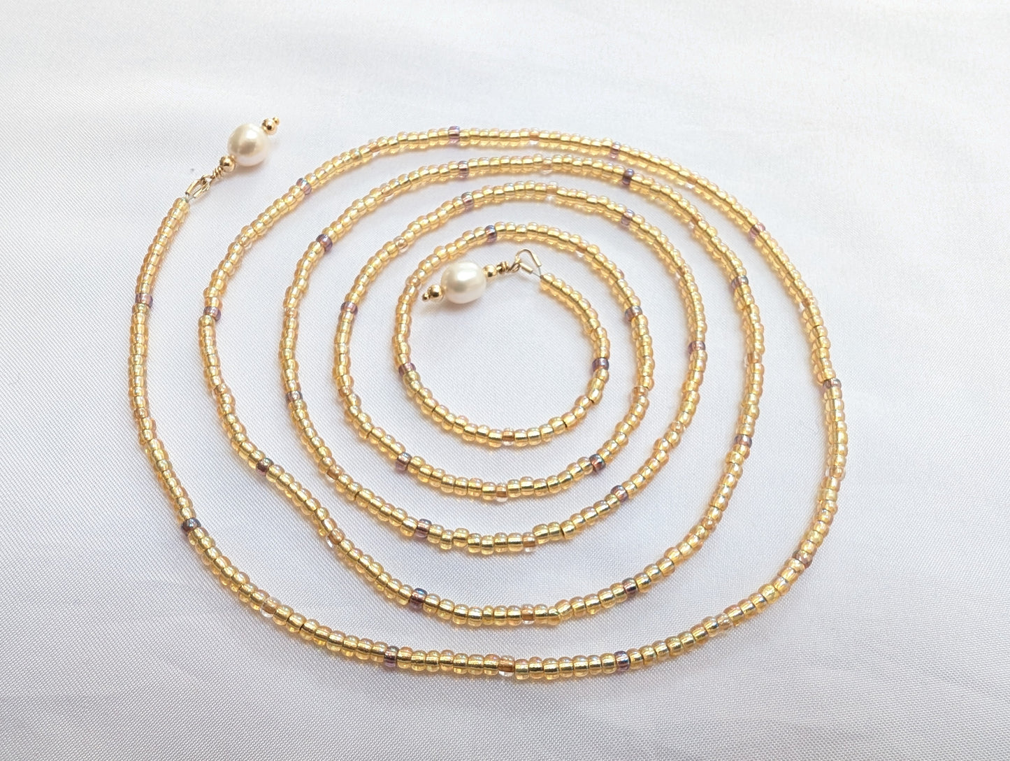 Handmade long beaded Lariat style necklace | Clasp free Y necklace