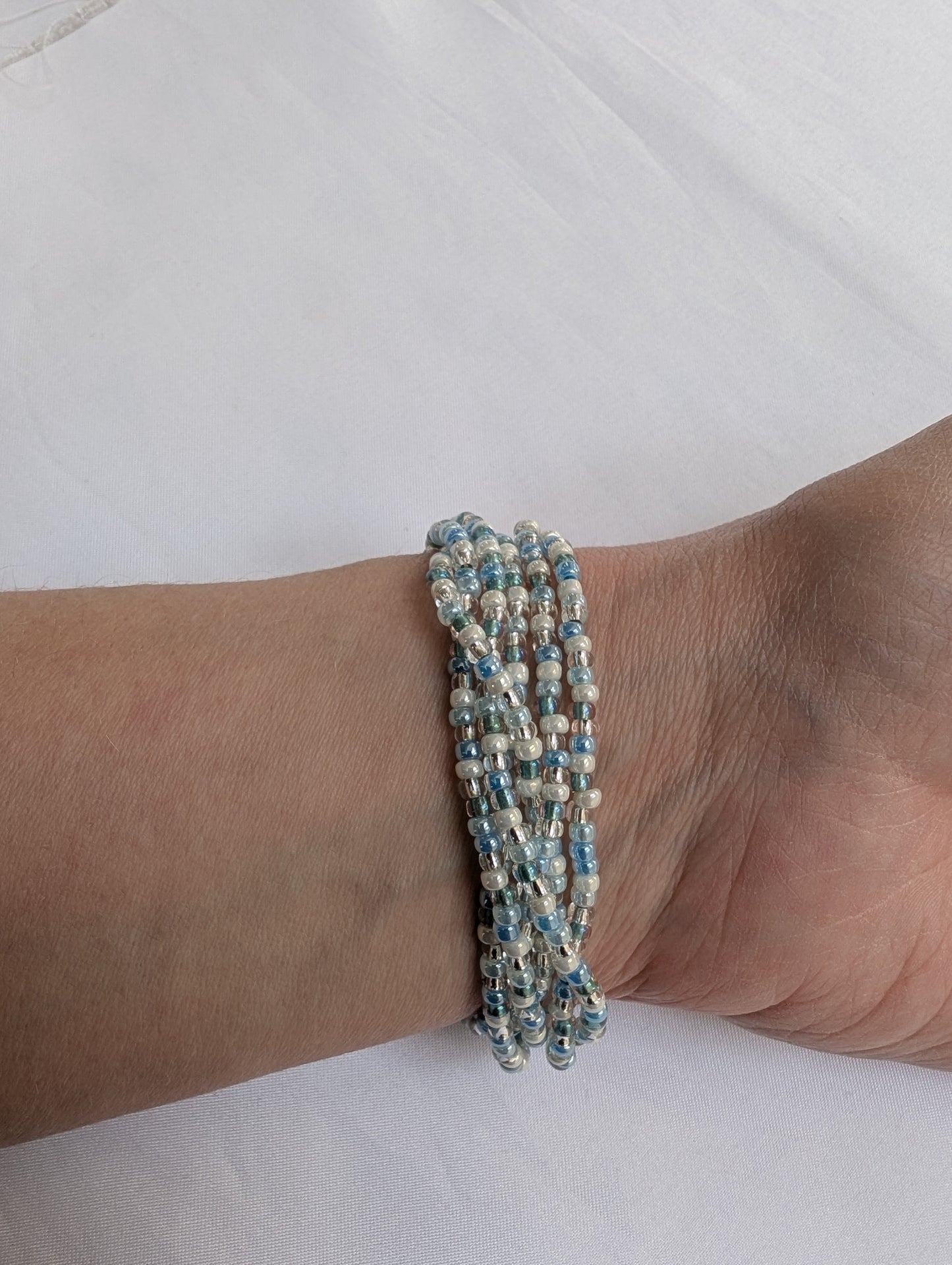 Handmade long beaded Lariat style necklace | Clasp free Y necklace