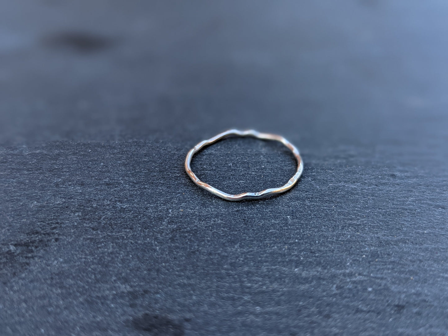Sterling Silver Tiny Wave Ring | Minimalist Thin Ring