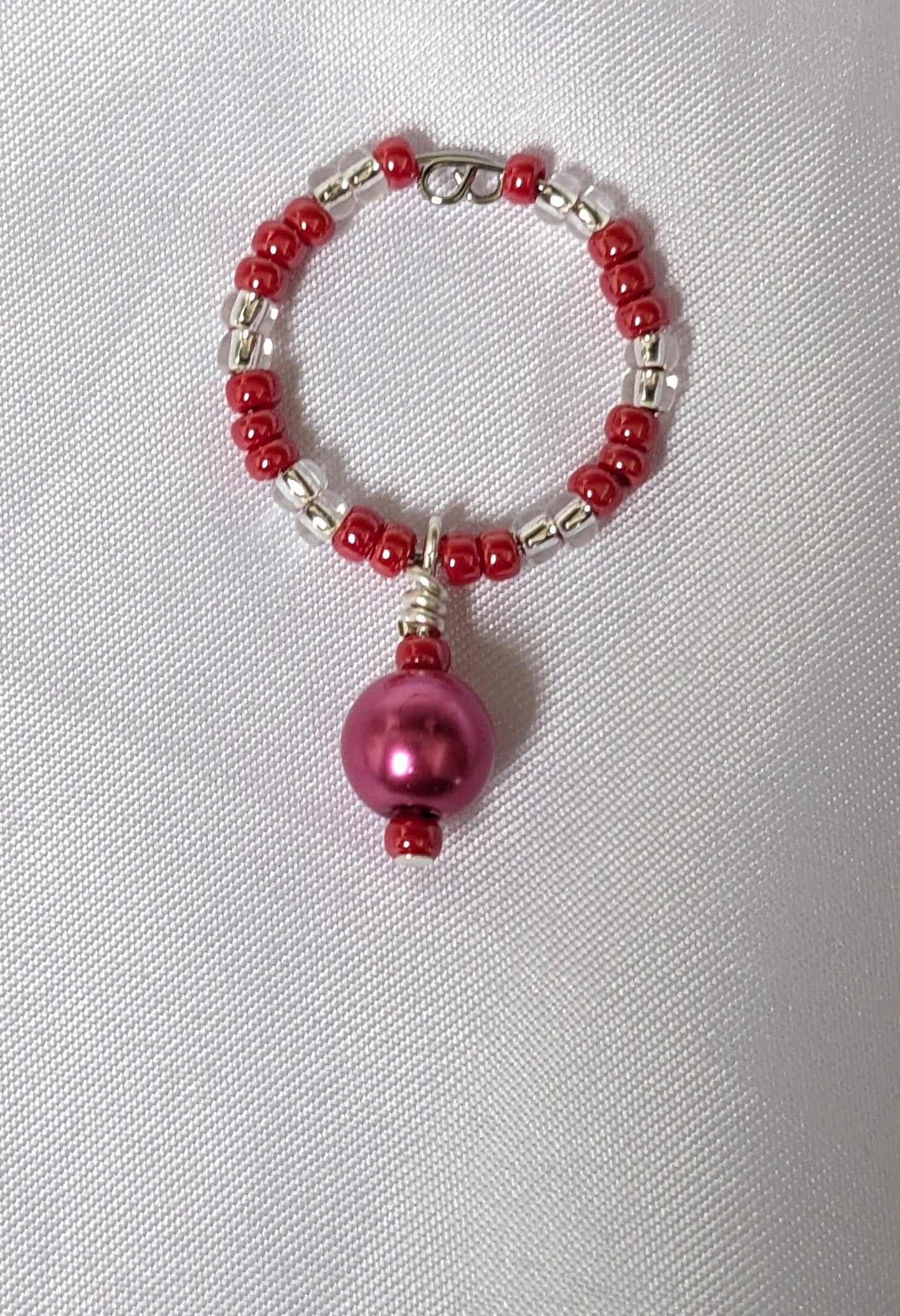 Coloured Wine Glass Charms - Wire Wrapped Pearlescent Glass Bead Wine Glass Charms
