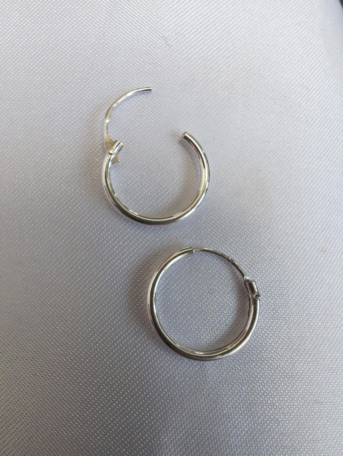 Cute sterling silver cherry on small hoops, cherry lover jewellery gift