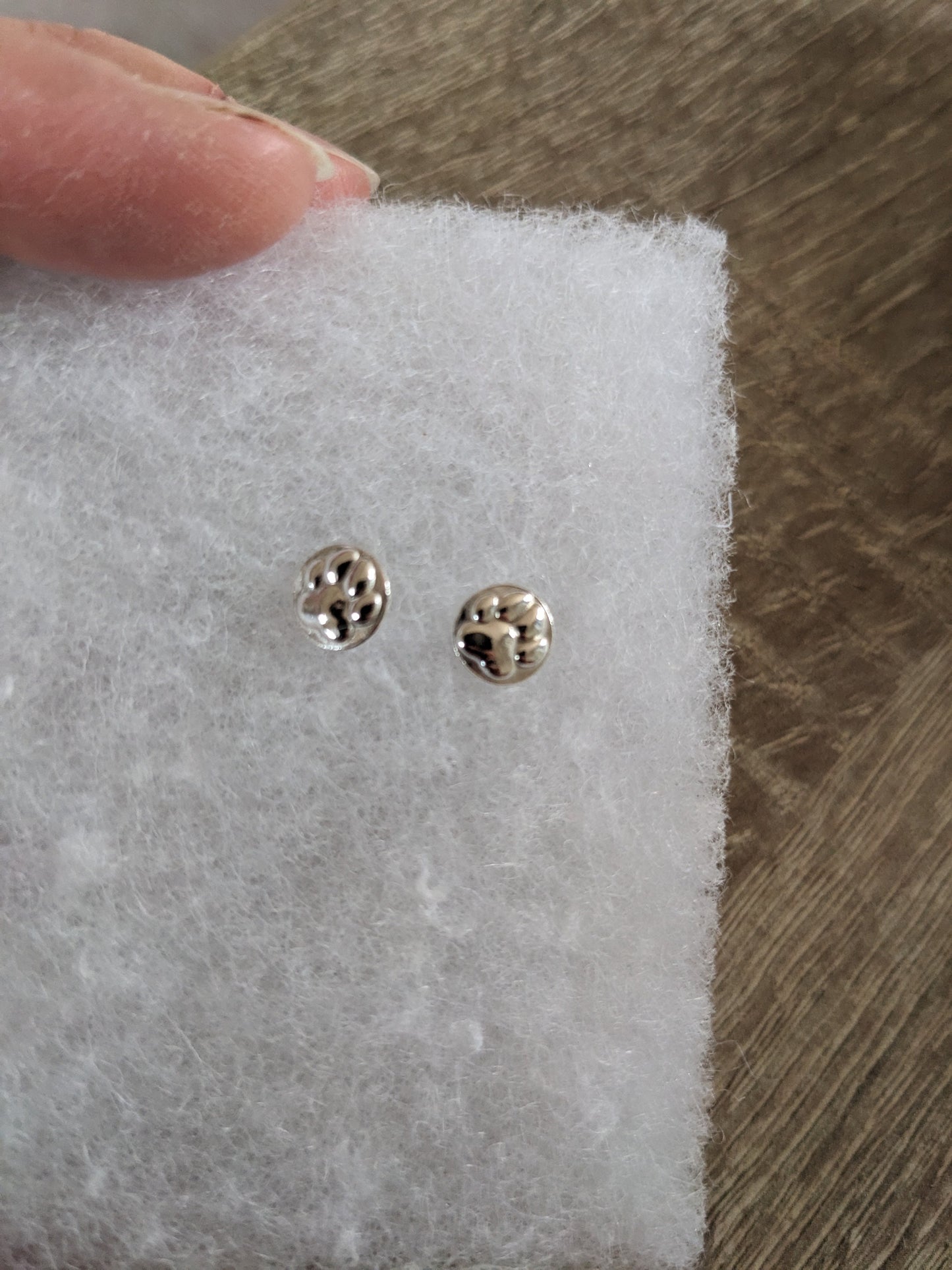 Silver Paw Print Stud Earrings