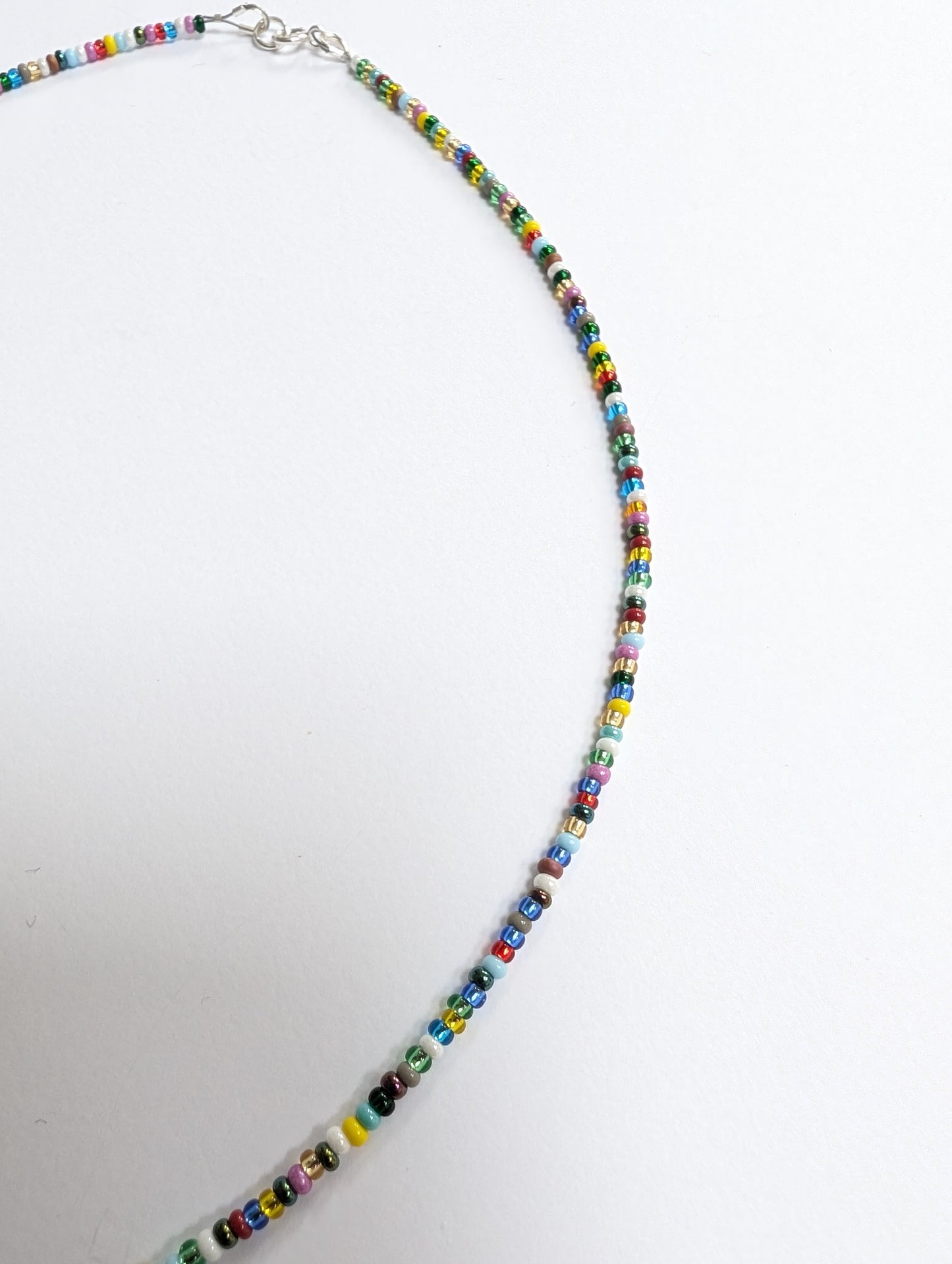 Multicoloured Dainty Seed Bead Necklace | Colourful Layering Necklace