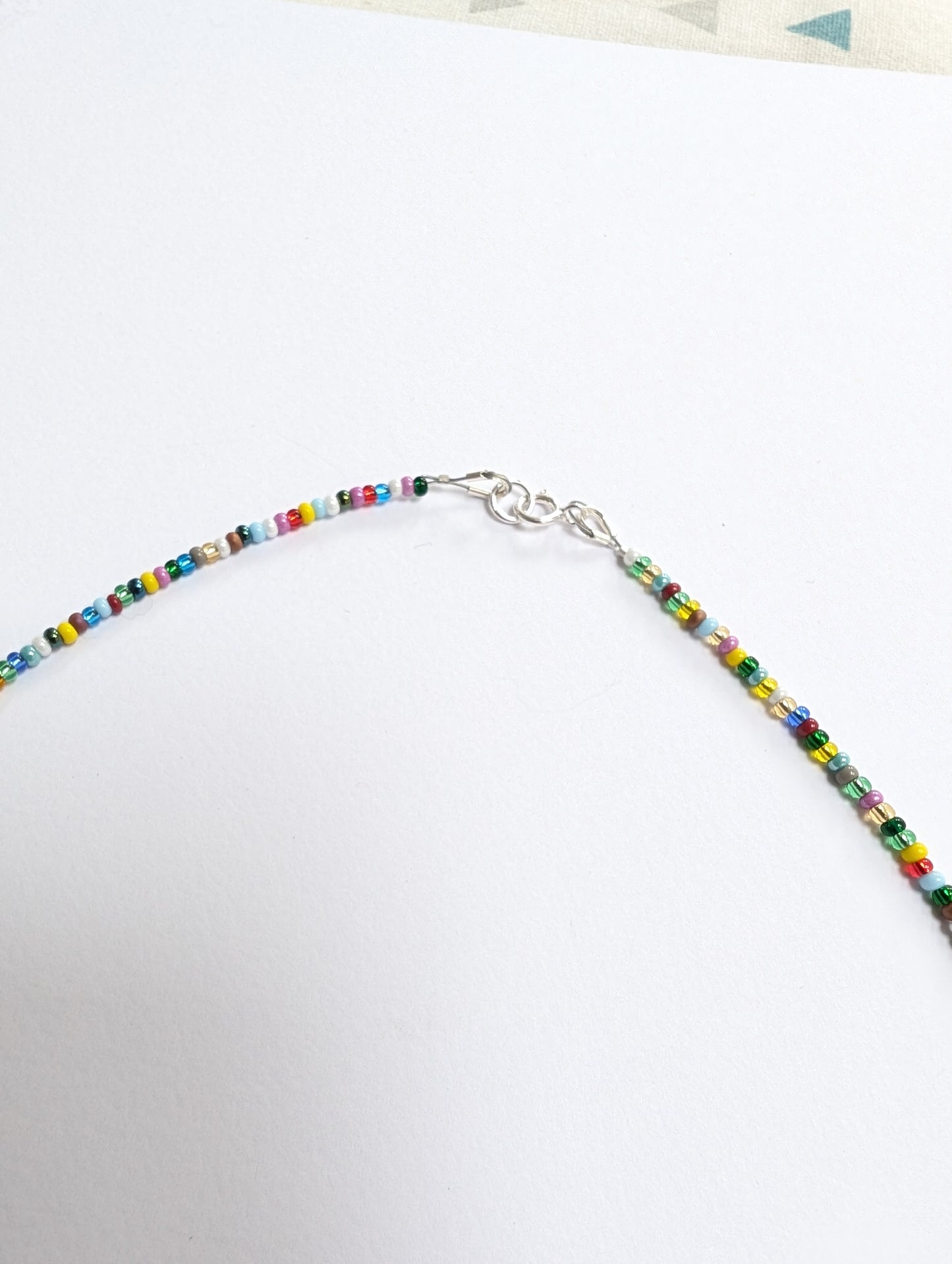 Multicoloured Dainty Seed Bead Necklace | Colourful Layering Necklace