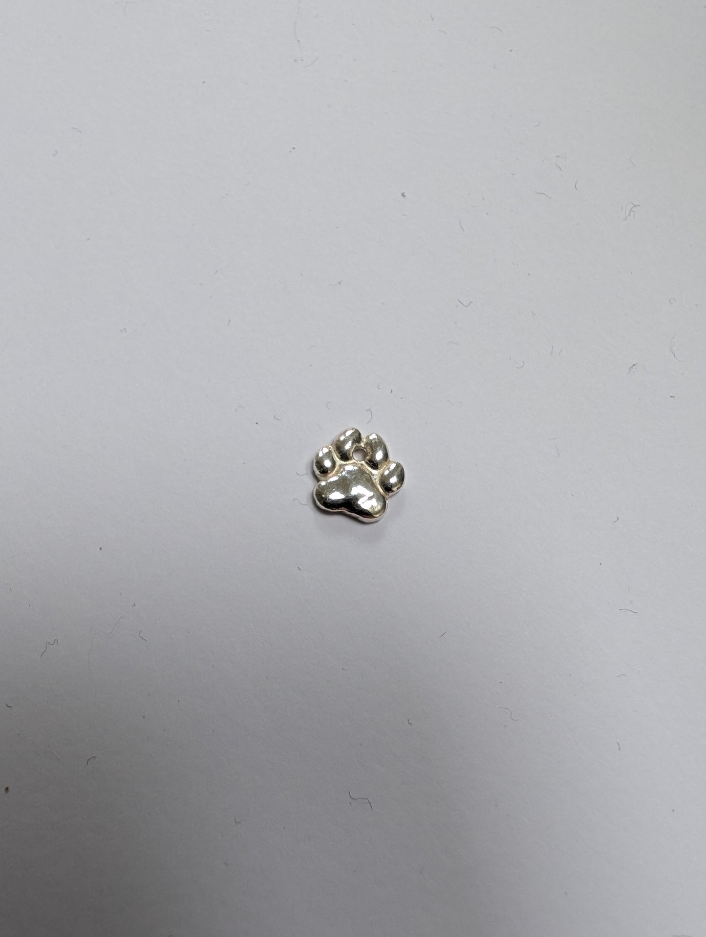 Handmade Paw Print Charm Necklace | Dainty Sterling Silver Paw Print Pendant