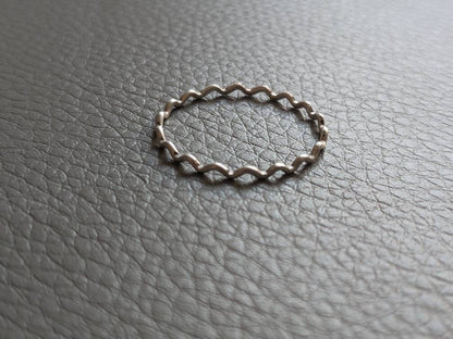 Tiny Wiggly Wave Ring - Sterling Silver Minimalist Ring - Handmade Delicate Dainty Ring