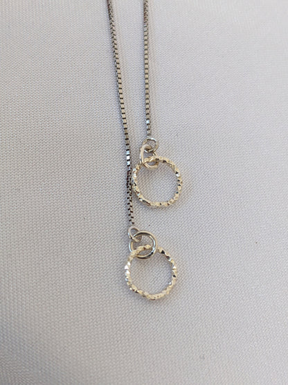 Sterling Silver Threader Earrings | Thread through Earrings with Sparkly Circle Charm