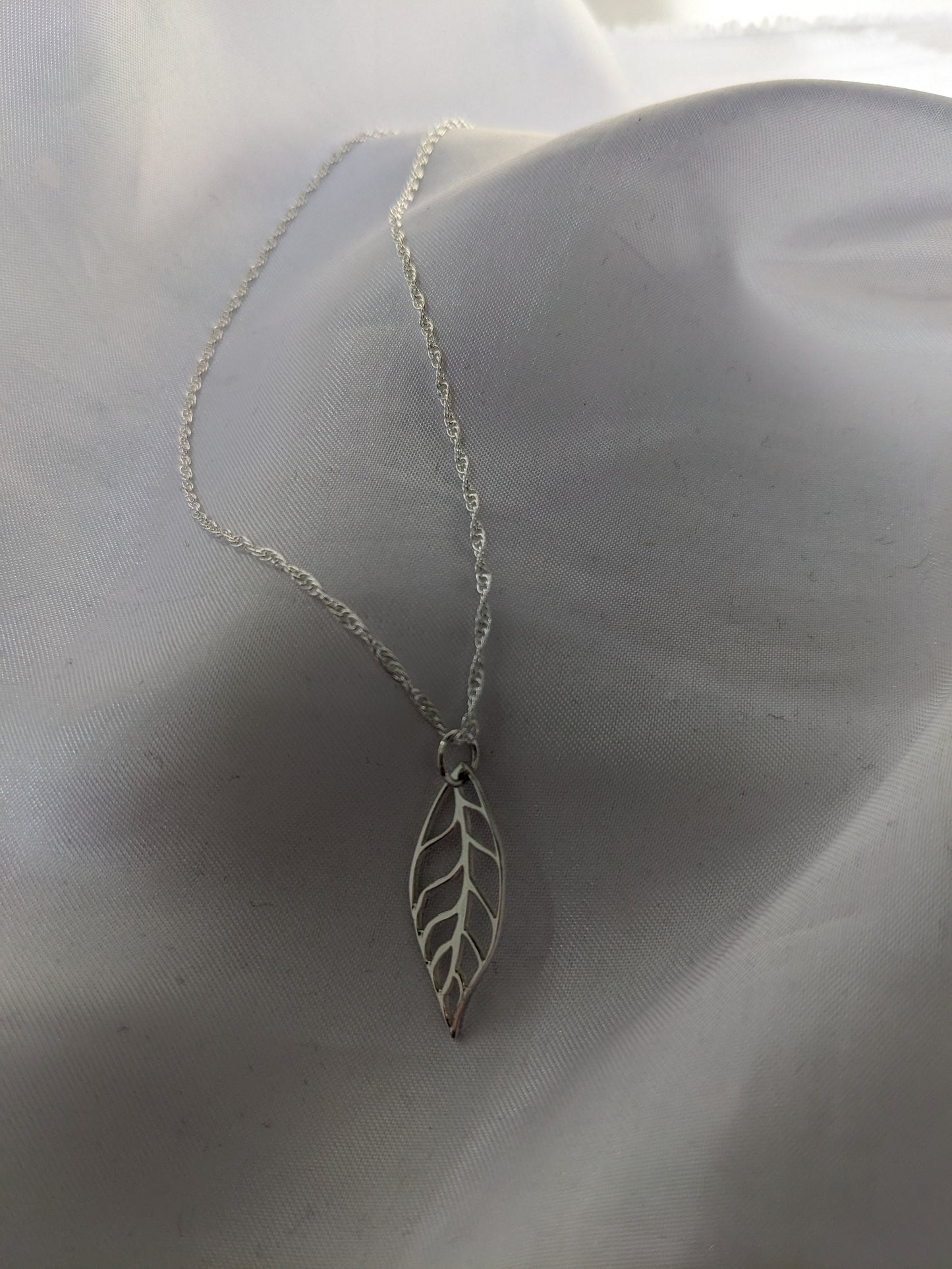 Sterling silver leaf small hoop earrings and necklace set, leaf charm earrings and pendant, sterling silver, delicate pretty earrings, 12mm Huggie hoops