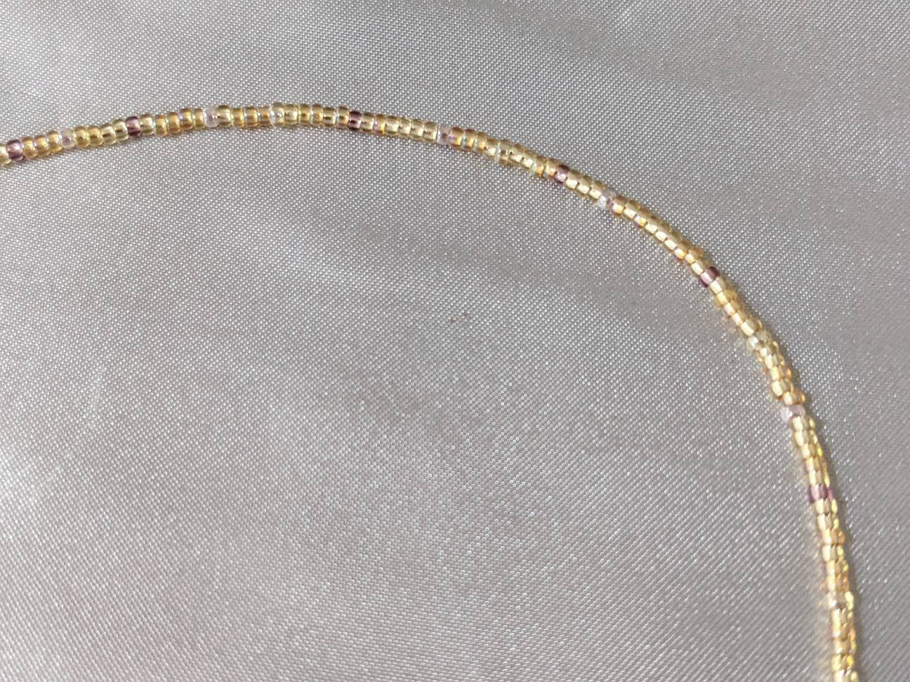 Gold Colour Tiny Bead Necklace | Layering Dainty Bead Pretty Necklace