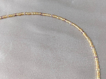 Gold Colour Tiny Bead Necklace | Layering Dainty Bead Pretty Necklace