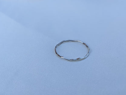 Sterling Silver Tiny Wave Ring | Minimalist Thin Ring
