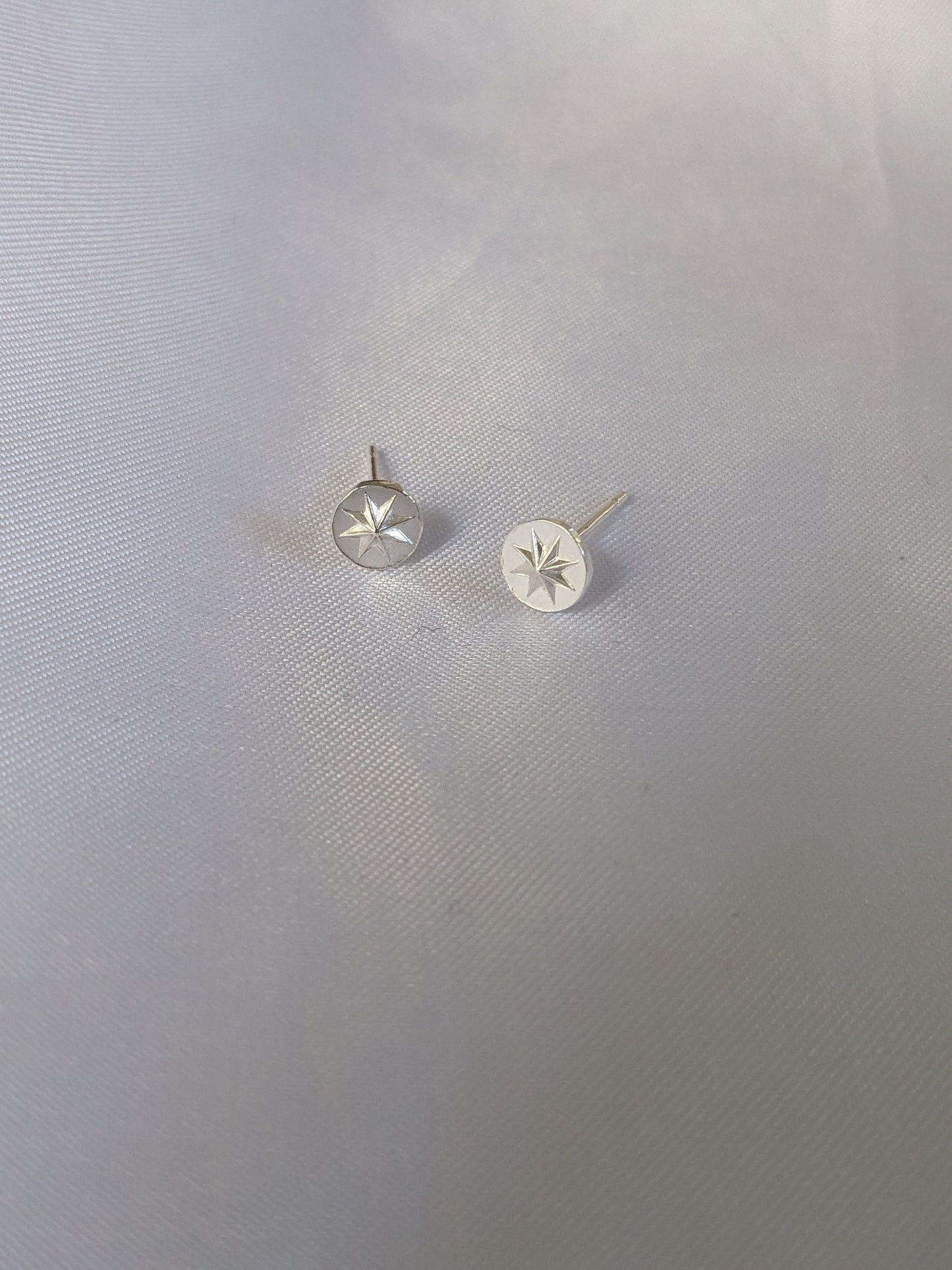 Sterling Silver 8 Point Star Stud Earrings