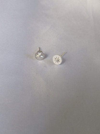 Sterling Silver 8 Point Star Stud Earrings
