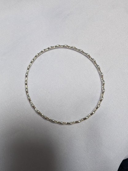 Sterling Silver Solid Wavy Bangle | wiggly stacking bangle