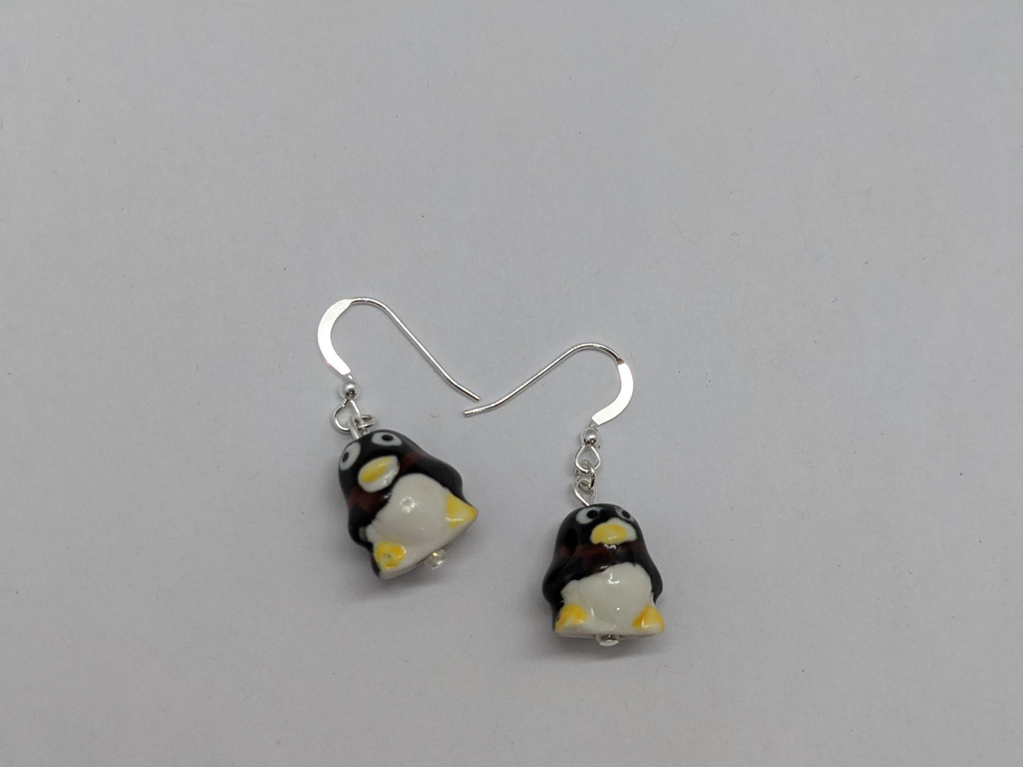 Penguin Earrings, Christmas jewellery, Winter Earrings, penguin jewellery, Earrings for a penguin lover gift, silver hooks, surgical steel