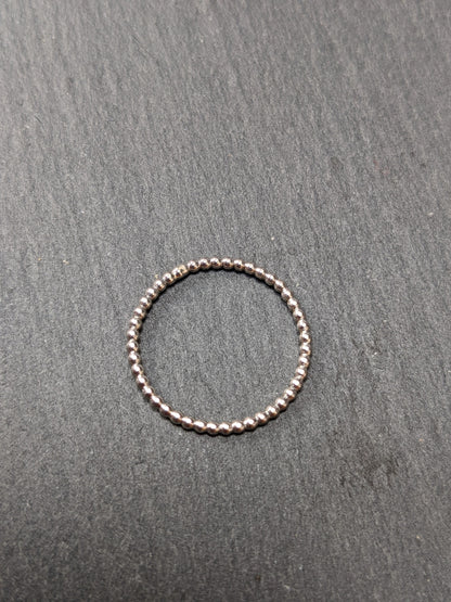 Sterling Silver Bead Effect Stacking Ring | Sterling Silver Bubble Ring