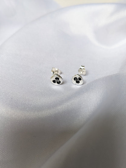 Sterling Silver Heart stud earrings | Handmade, hand stamped, small pebble studs