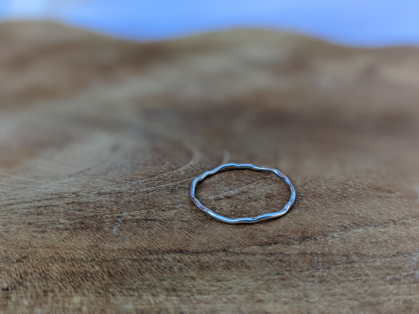 Sterling Silver Tiny Wave Ring | Minimalist Thin Ring