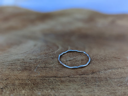 Sterling Silver Tiny Wave Ring | Minimalist Thin Ring