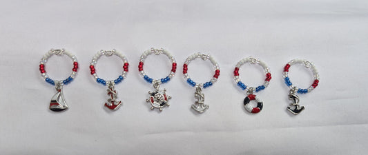 Sailing Themed Wine Glass Charms