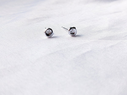 Sterling Silver Heart stud earrings | Handmade, hand stamped, small pebble studs