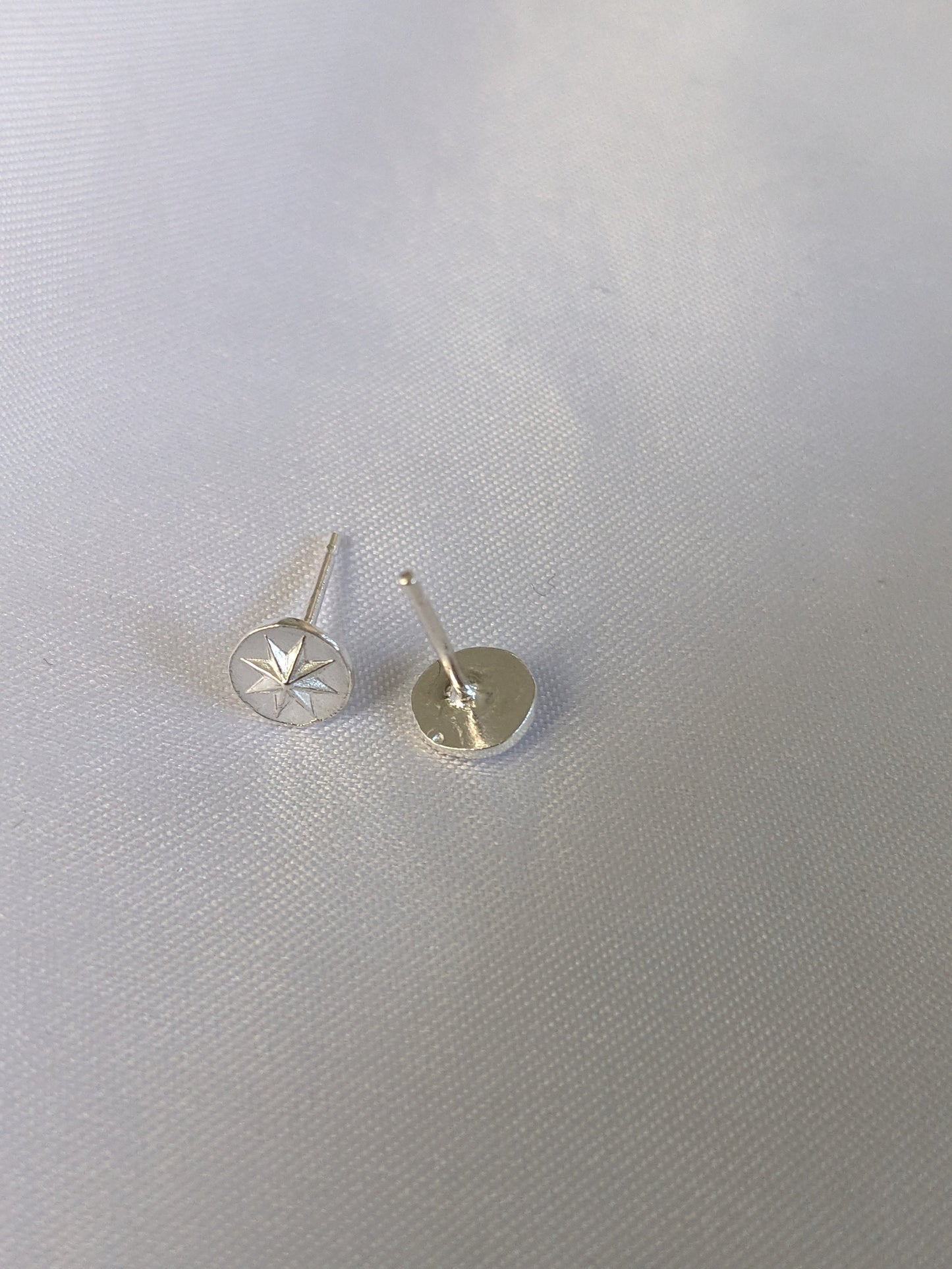 Sterling Silver 8 Point Star Stud Earrings