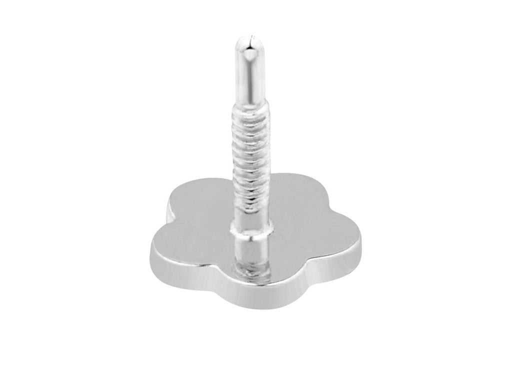 Flat Back Sterling Silver Labret Earrings | Flower Labret Earrings