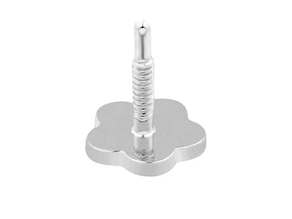 Flat Back Sterling Silver Labret Earrings | Flower Labret Earrings
