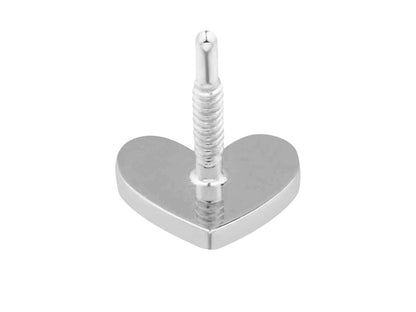 Flat Back Sterling Silver Labret Earrings | Heart Labret Earrings