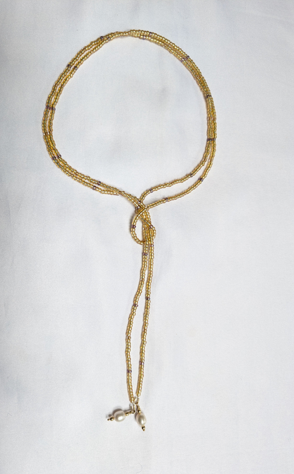 Handmade long beaded Lariat style necklace | Clasp free Y necklace