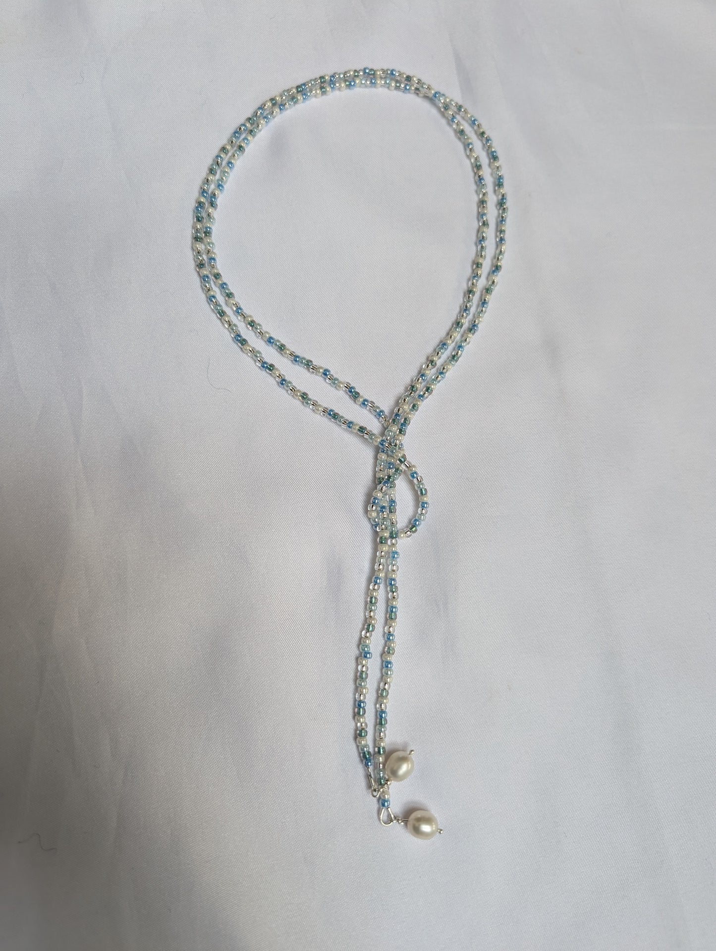 Handmade long beaded Lariat style necklace | Clasp free Y necklace
